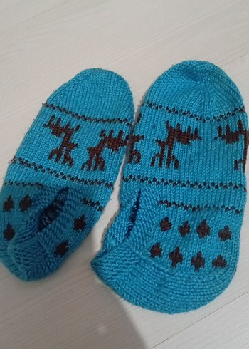 Nakışlı Erkek Çocuk Mavi Çorap - Görsel 3