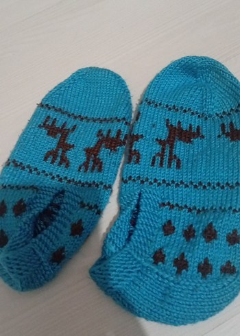 Nakışlı Erkek Çocuk Mavi Çorap - Görsel 2