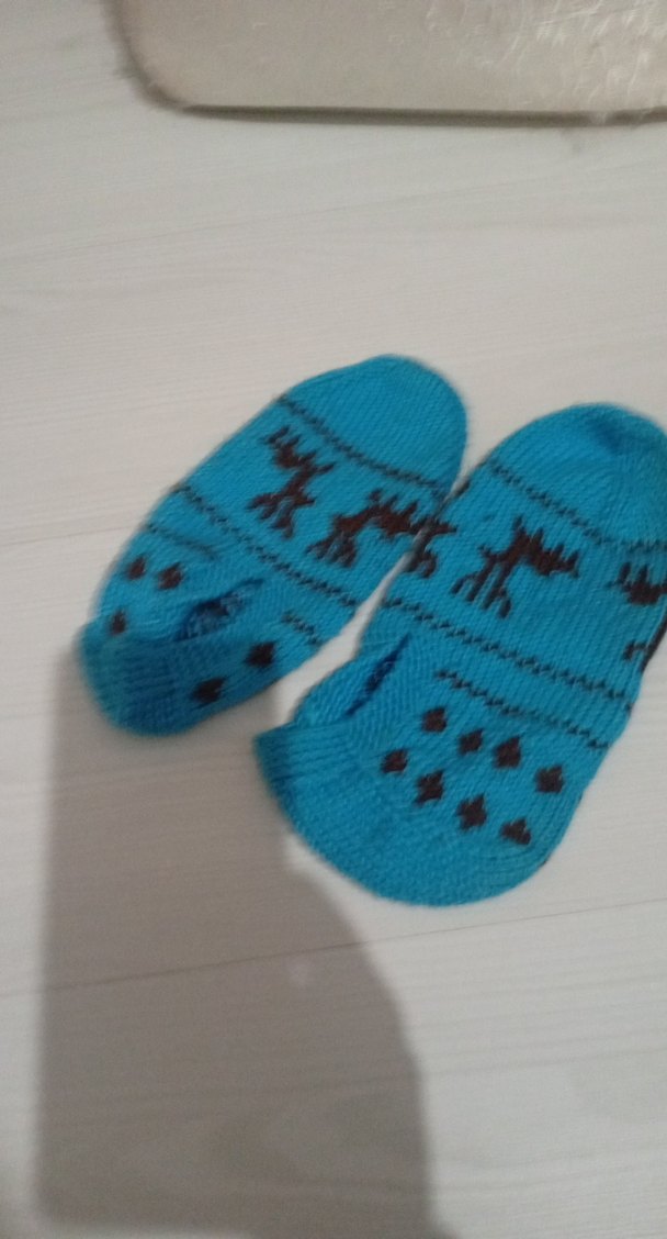 Nakışlı Erkek Çocuk Mavi Çorap - Görsel 4