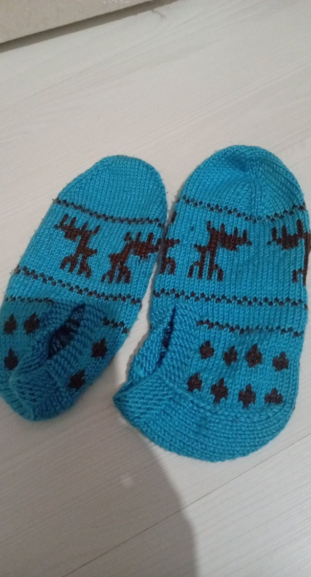 Nakışlı Erkek Çocuk Mavi Çorap - Görsel 3