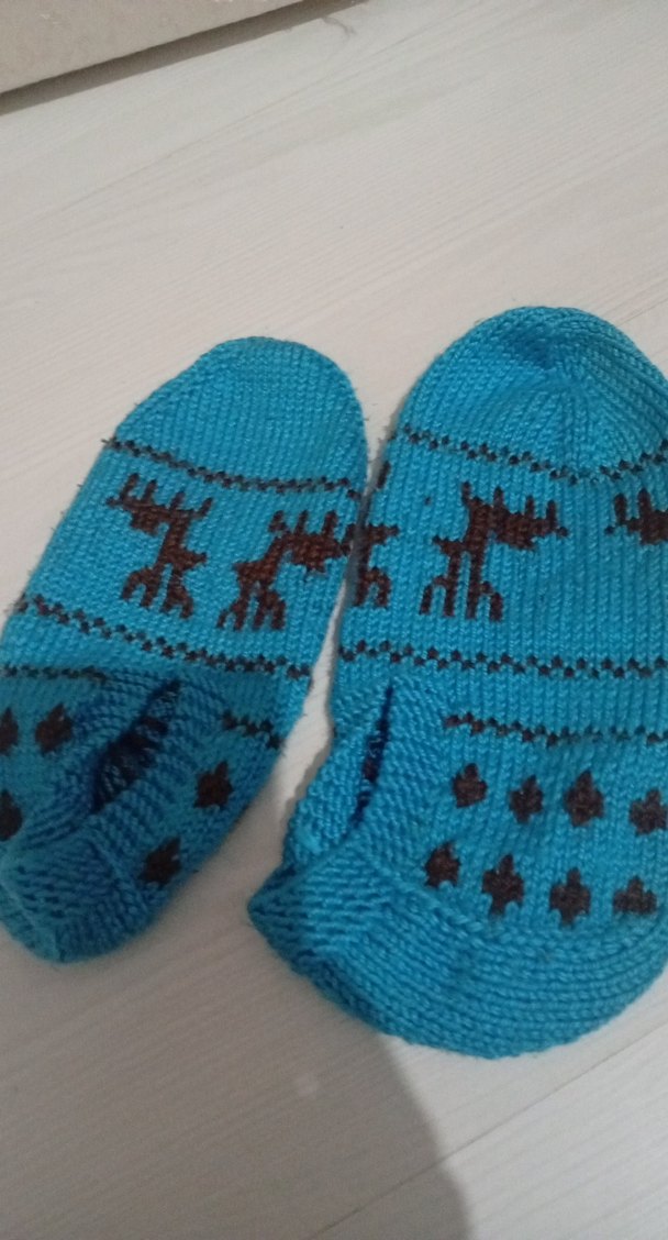 Nakışlı Erkek Çocuk Mavi Çorap - Görsel 2