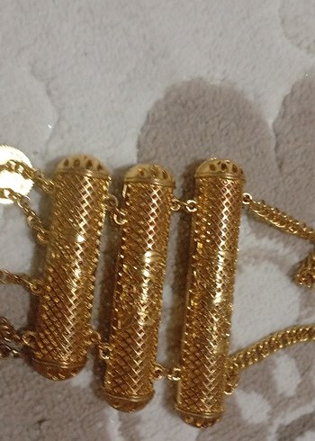 Altın Renkli Zincir Detaylı Bohem Kadın El Zinciri - Görsel 2