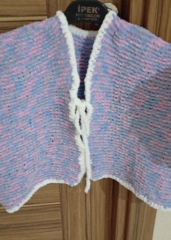 örgü kısa yelek kadife ip - Görsel 2