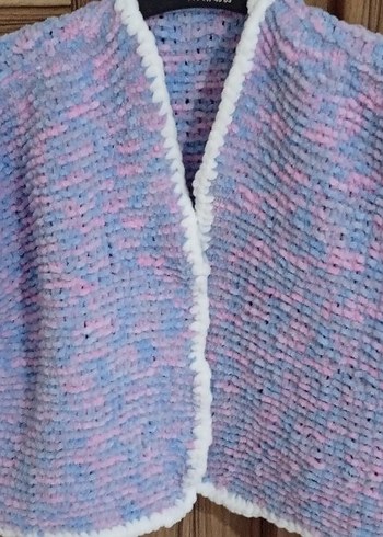 örgü kısa yelek kadife ip - Görsel 4