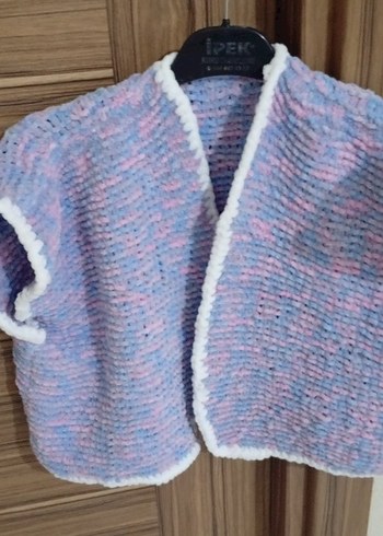 örgü kısa yelek kadife ip - Görsel 6