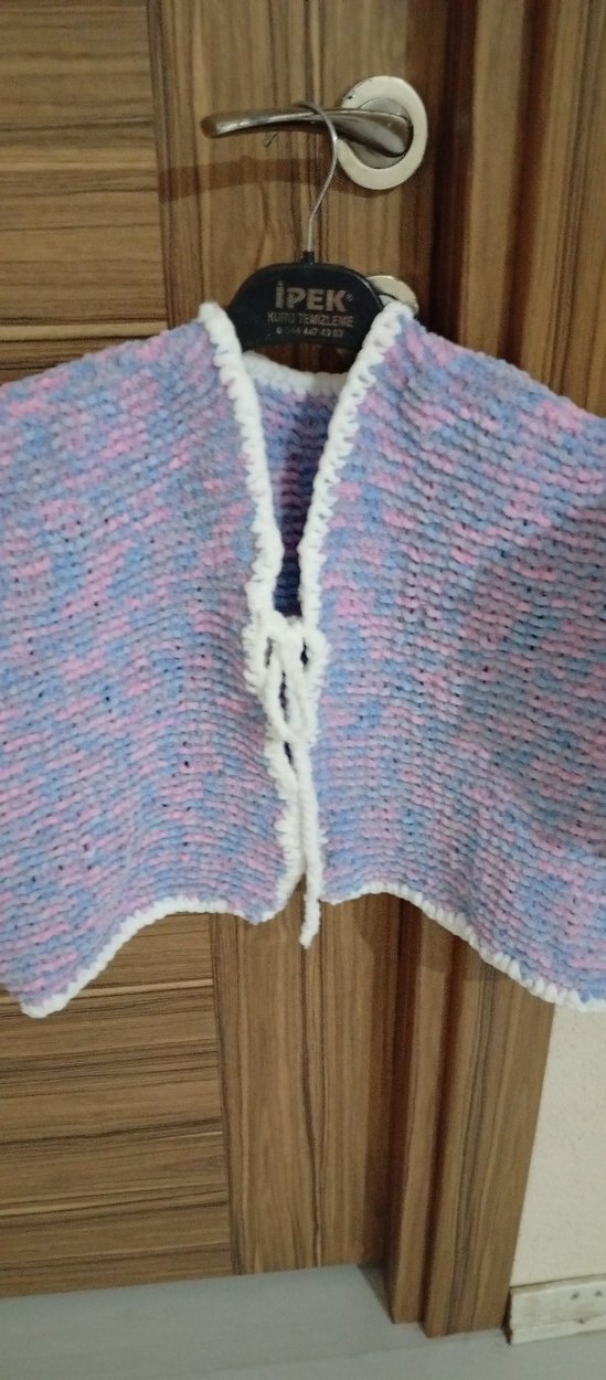 örgü kısa yelek kadife ip - Görsel 2