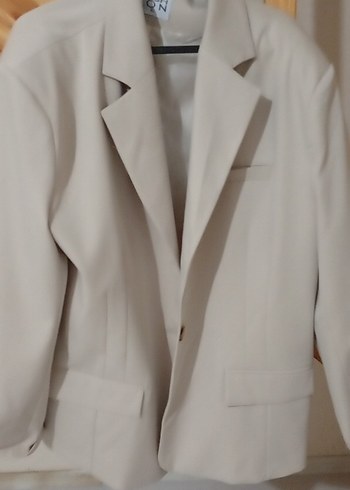 Diğer Bej Kadın Regular Fit Keten Blazer Ceket