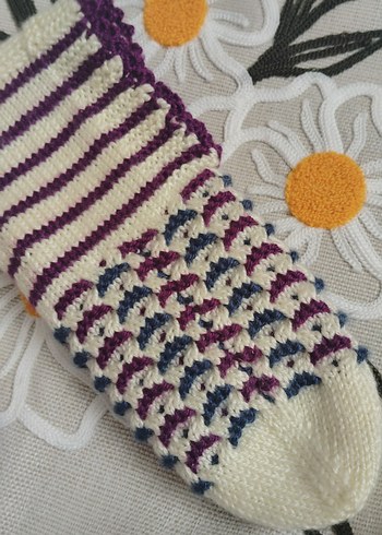 Nakışlı Çok Renkli bayan patikleri - Görsel 6