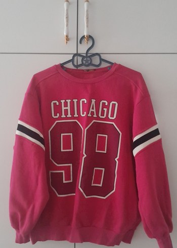 Pembe Baskılı Kadın Sweatshirt