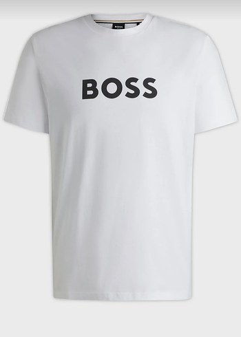 BOSS Beyaz Kısa Kollu Erkek Tişört