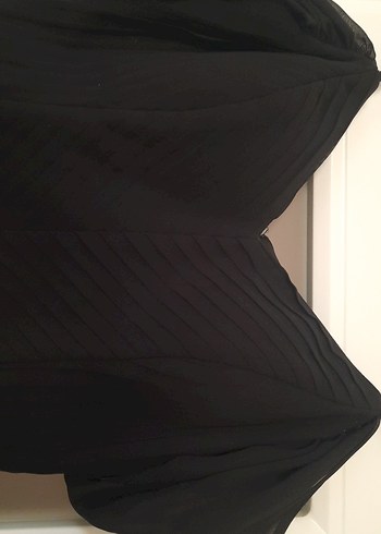 36 Beden Siyah V Yakalı Midi Strappy Elbise