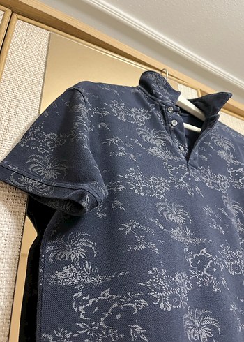 Düğmeli Lacivert Desenli Erkek Polo Tişört - Görsel 5