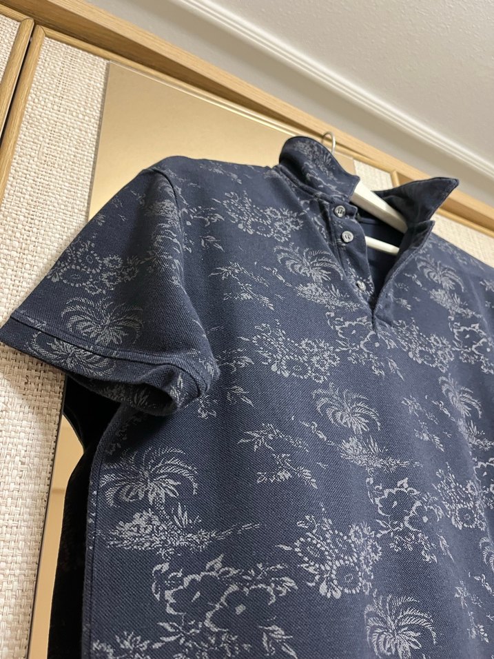 Düğmeli Lacivert Desenli Erkek Polo Tişört - Görsel 5