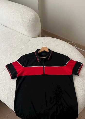 m Beden kırmızı Renk Kırmızı-Siyah Baskılı Erkek Polo Tişört