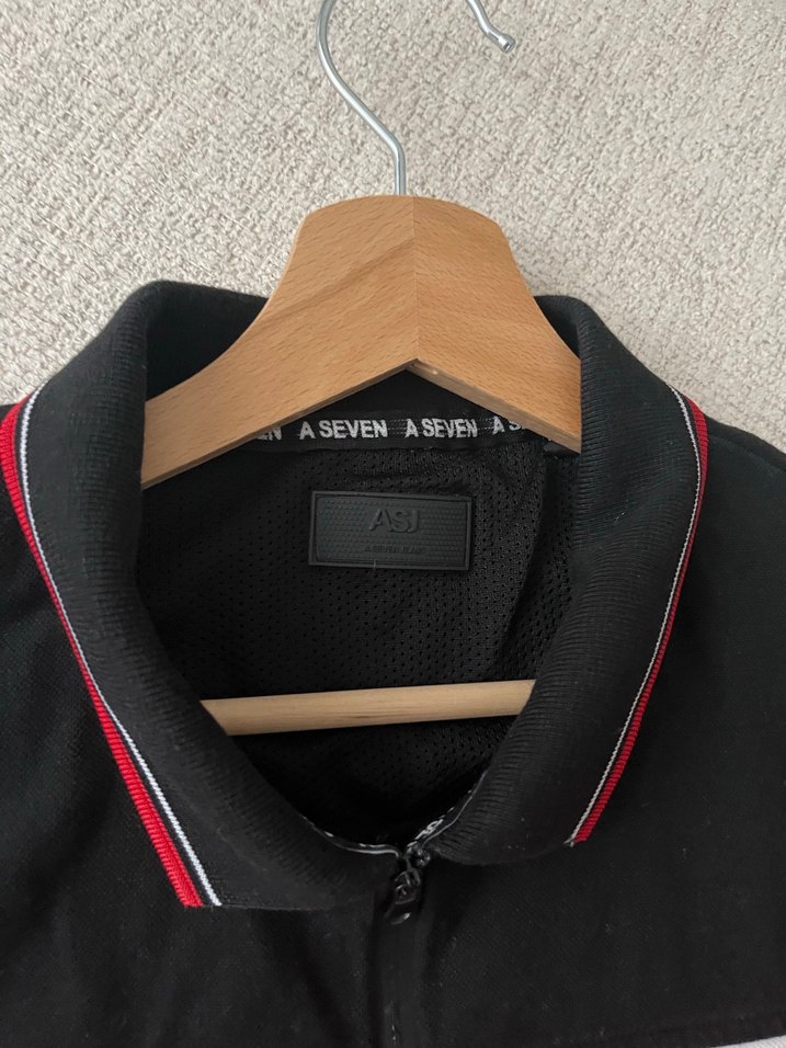 Kırmızı-Siyah Baskılı Erkek Polo Tişört - Görsel 4