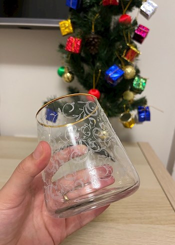 Altın Detaylı İşlemeli Cam Bardak 6lı - Görsel 6