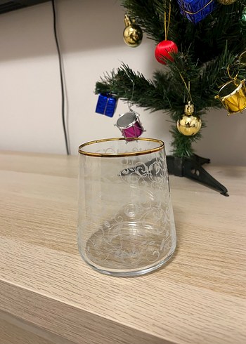 Altın Detaylı İşlemeli Cam Bardak 6lı - Görsel 3