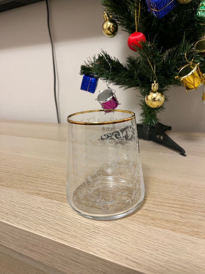 Altın Detaylı İşlemeli Cam Bardak 6lı - Görsel 3