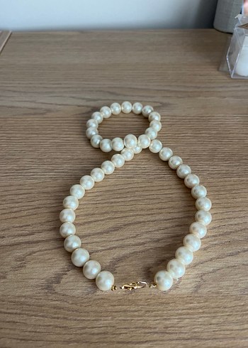 Beyaz Boncuklu Midi Boy Bohem Kadın Kolye - Görsel 4