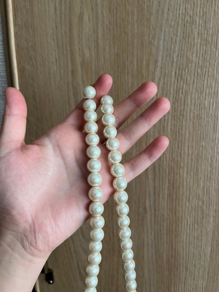 Beyaz Boncuklu Midi Boy Bohem Kadın Kolye - Görsel 2