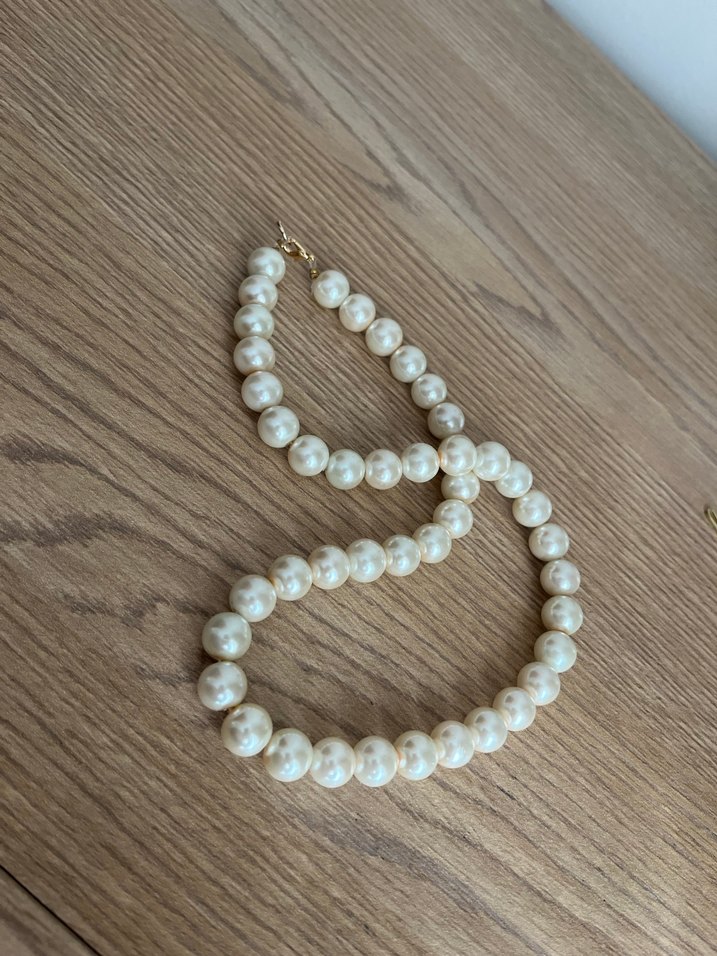 Beyaz Boncuklu Midi Boy Bohem Kadın Kolye - Görsel 3