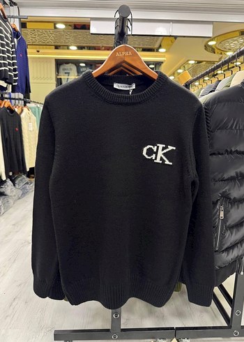 Siyah Baskılı Uzun Kollu Triko  Kazak - Görsel 2