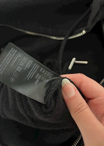 xs Beden H&M Siyah Fermuarlı Sweatshirt