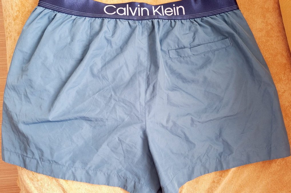 Düğmeli Erkek Mavi şort - Görsel 2