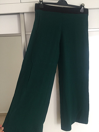 Koyu Yeşil Beli Lastikli Yazlık Pantolon