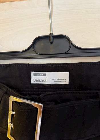 Bershka kemerli siyah kot etek