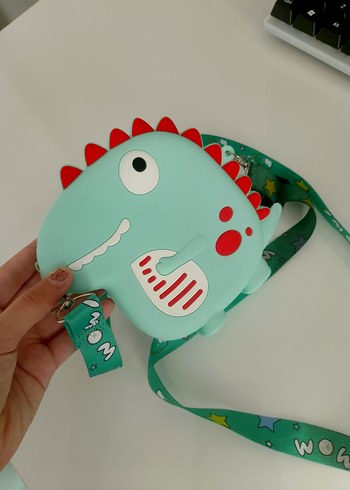 Diğer Renkli Dinozor Desenli Fermuarlı Çocuk çantası