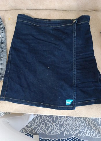 Koyu Mavi Hamile Midi Kot Etek - Görsel 2