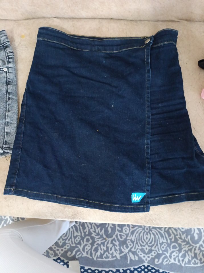 Koyu Mavi Hamile Midi Kot Etek - Görsel 2