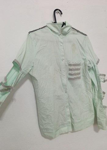 Düğmeli Uzun Kollu Yeşil Streetwear Gömlek