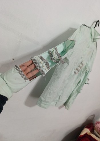 Diğer Düğmeli Uzun Kollu Yeşil Streetwear Gömlek