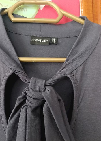 Gri Uzun Kollu Yüksek Yakalı Kadın Elbise - Görsel 5