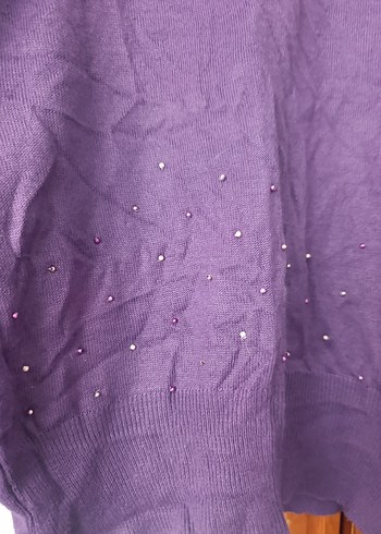 Mor Balıkçı Yaka Örgü Kadın Kazak - Görsel 3