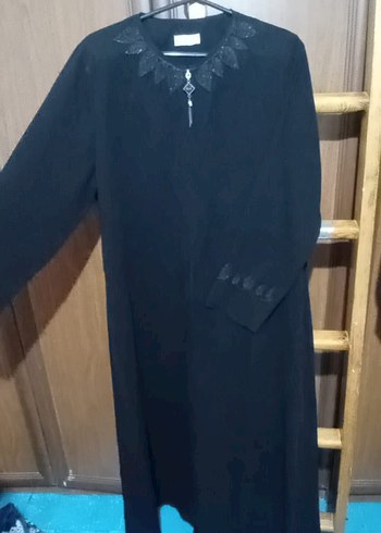 Nakışlı Siyah Uzun ferace - Görsel 2