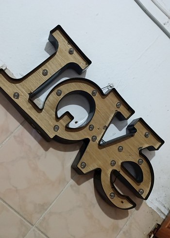 Ahşap Love LED Dekoratif Lamba - Görsel 4