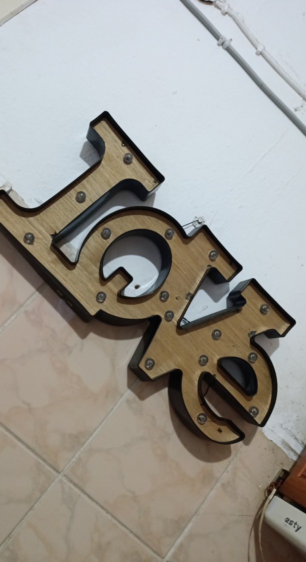 Ahşap Love LED Dekoratif Lamba - Görsel 4