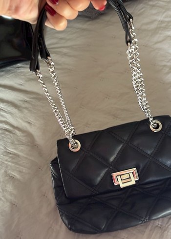 Siyah Deri Kadın Çanta - Görsel 4