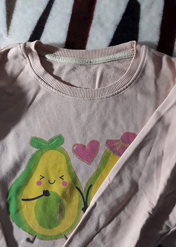 Kız Çocuk Pembe Baskılı Uzun Kollu Tişört - Görsel 3