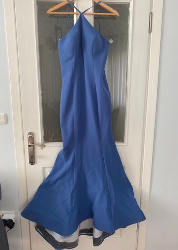 Uzun Askılı Mavi Kadın Abiye - Görsel 2