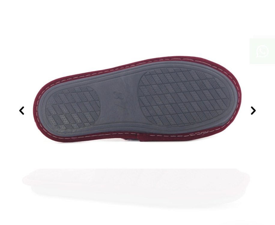 Bordo Kadın Ev Terliği Kadife Topuklu - Görsel 3