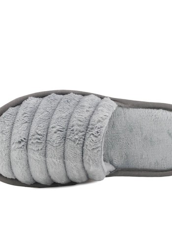 Gri Kadın Ev Terliği Yumuşak Tabanlı - Görsel 2