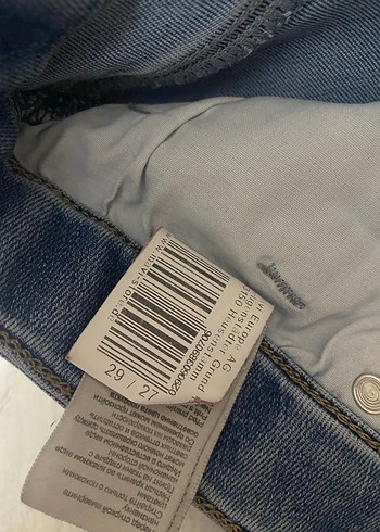 38 Beden Mavi Baskılı Esnek Denim Kadın Kot