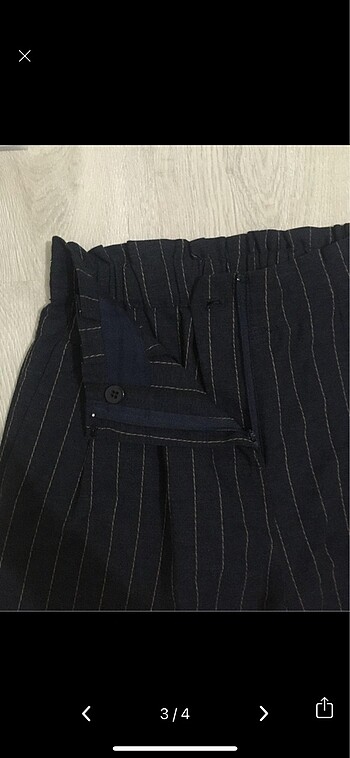 34 Beden Çizgili Twist Pantolon