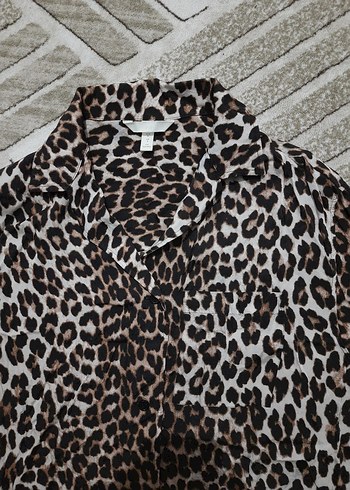 Kahverengi Leopar Desenli Kemerli Kadın Pantolon - Görsel 3