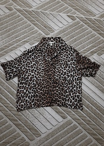 Kahverengi Leopar Desenli Kemerli Kadın Pantolon - Görsel 2