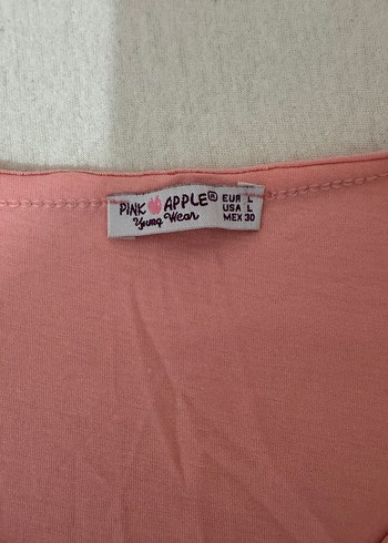Diğer Pembe V Yaka Kısa Kollu Basic Tişört